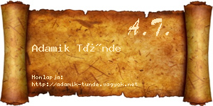 Adamik Tünde névjegykártya