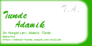 tunde adamik business card